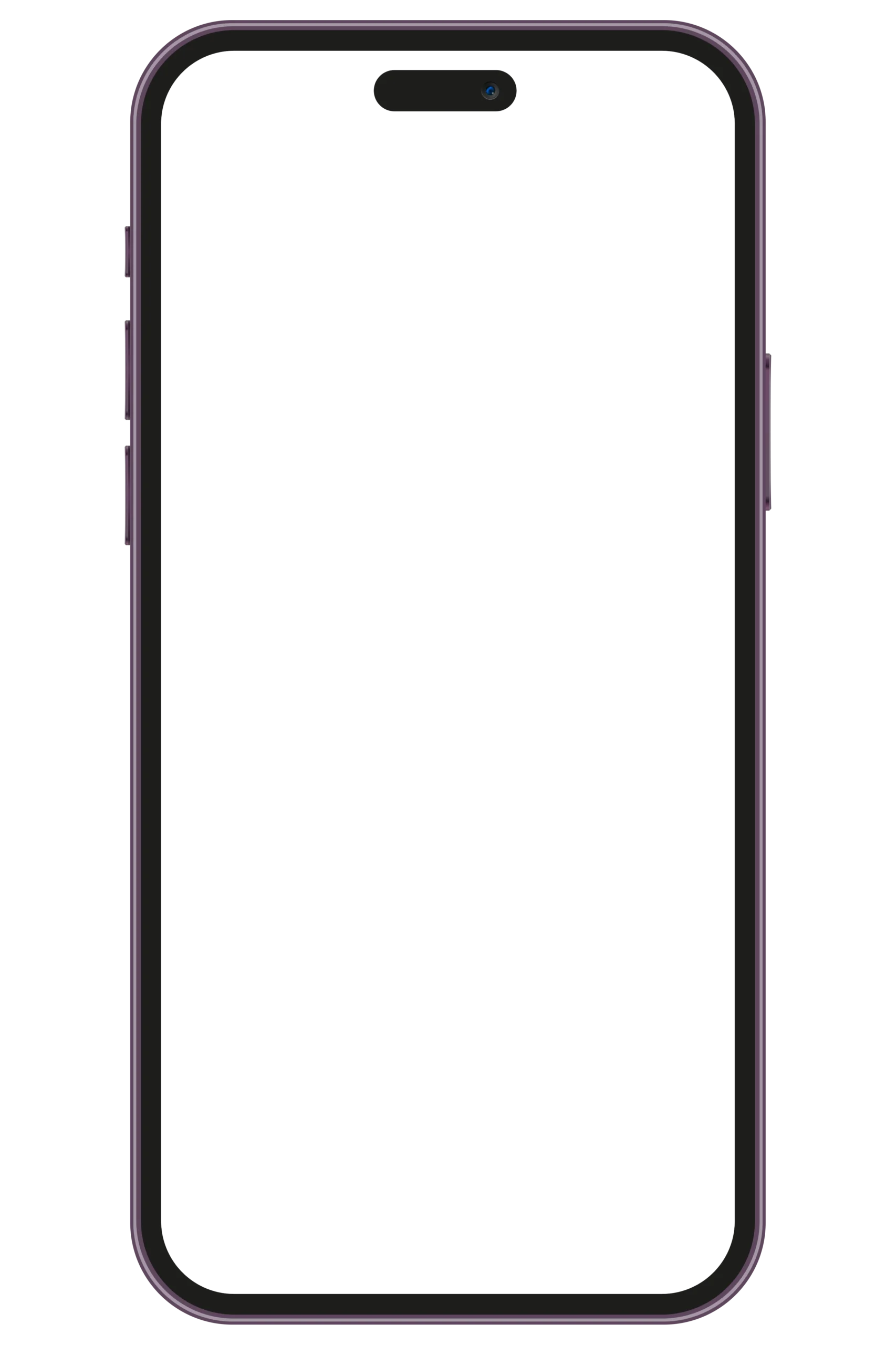 Un teléfono inteligente con pantalla negra, mostrado desde el frente.